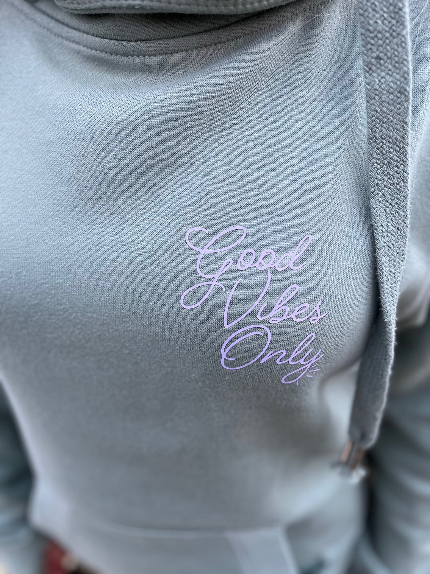 Adults Good Vibes Only Cosy Cross Neck Printed Hoodie