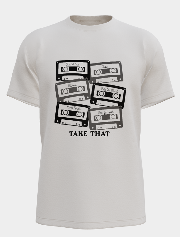 Short sleeved take that circus tour t-shirt retro cassette