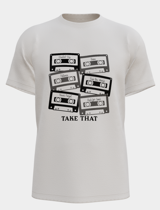 Short sleeved take that circus tour t-shirt retro cassette